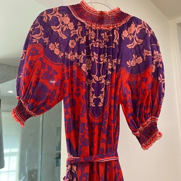 Elegant Purple and Red Floral Dress - Picture 7 of 8